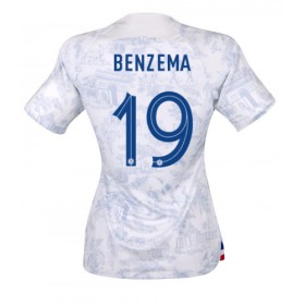 Jalkapallo Pelipaidat/Peliasut Ranska Karim Benzema 19 Naisten Vieraspelipaita Mm-Kisat 2022